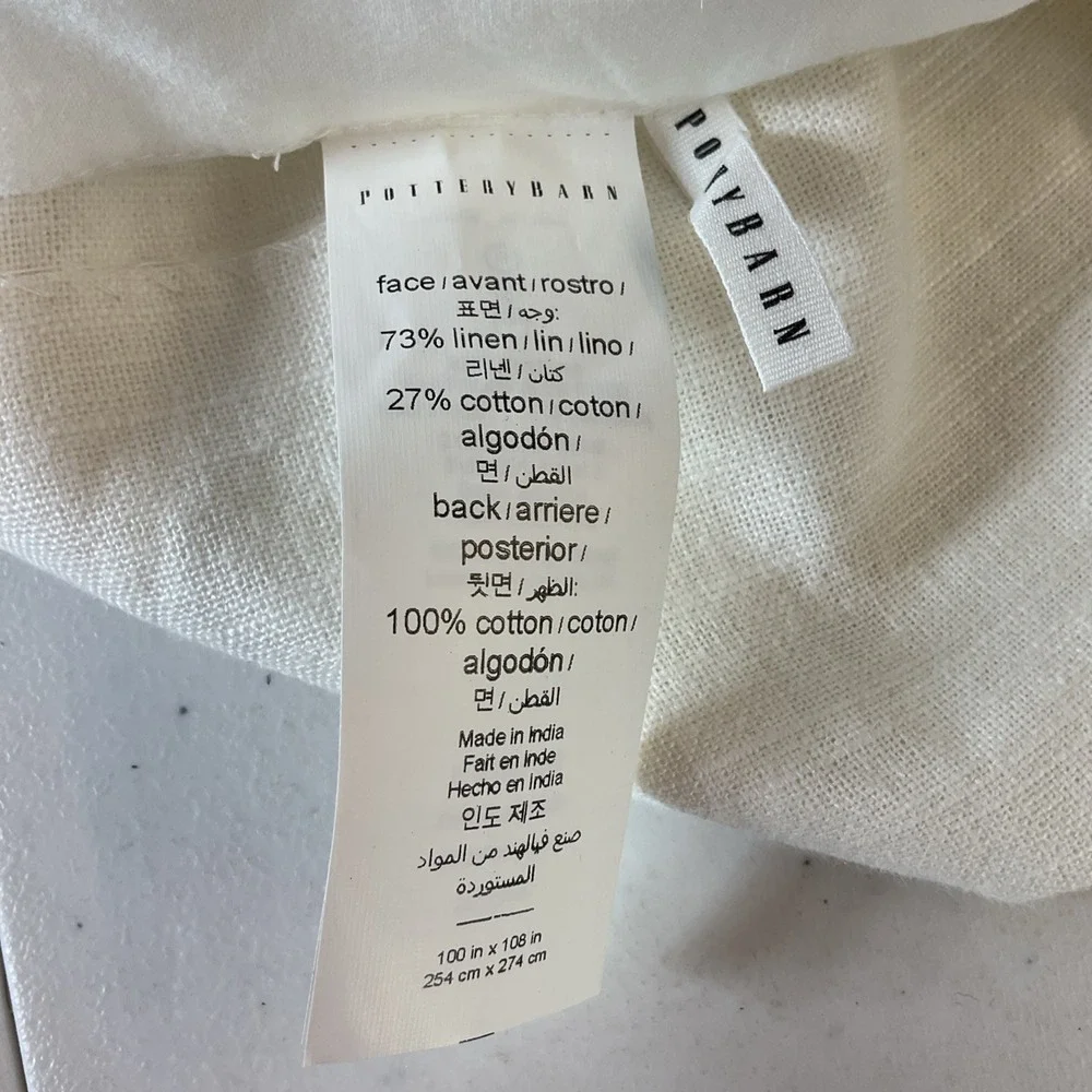 Pottery Barn 3-in-1 lined Linen Curtain Panel 100